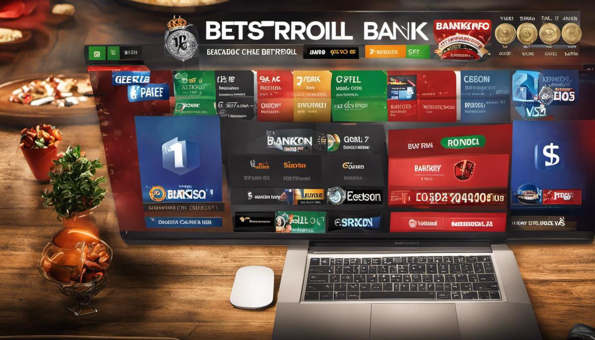 Imagen relacionada con las estrategias de gestión de bankroll en Betsson Chile que muestra a un jugador de apuestas en línea revisando su bankroll y haciendo apuestas en un dispositivo móvil.