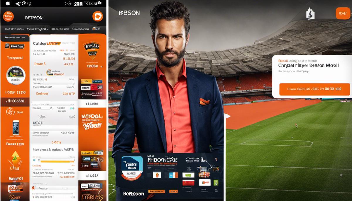 An image showing the Betsson Chile App móvil interface and features