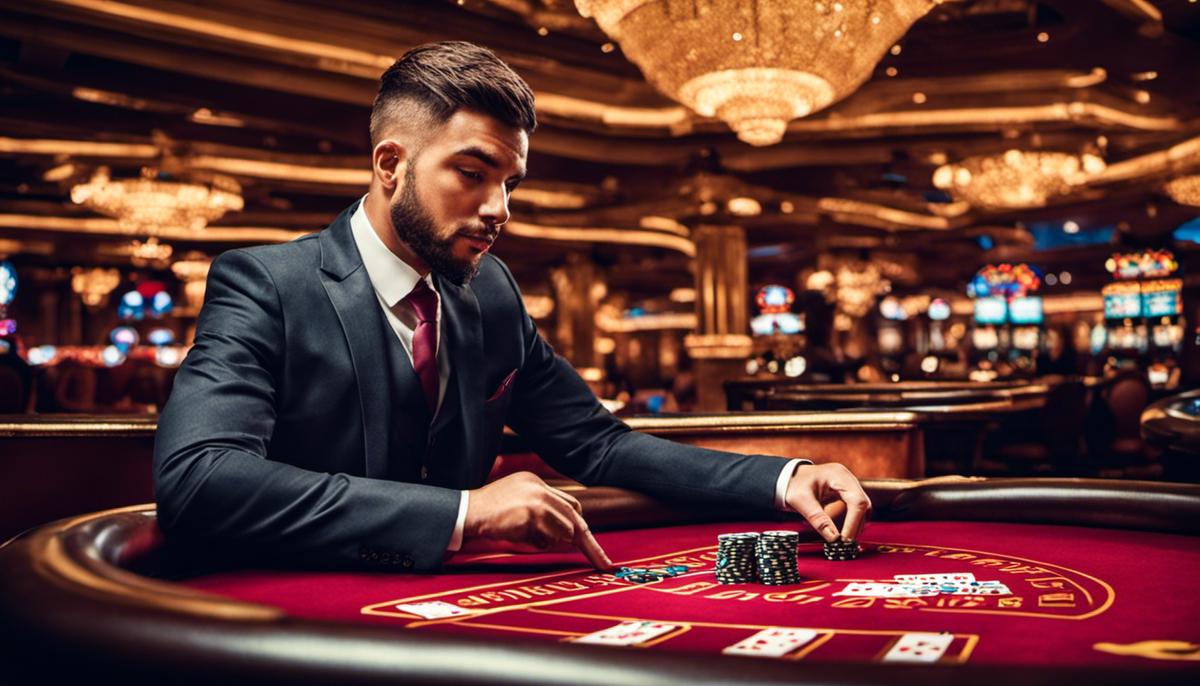 Imagen de un jugador interactuando con un crupier en un casino en línea con crupier en vivo