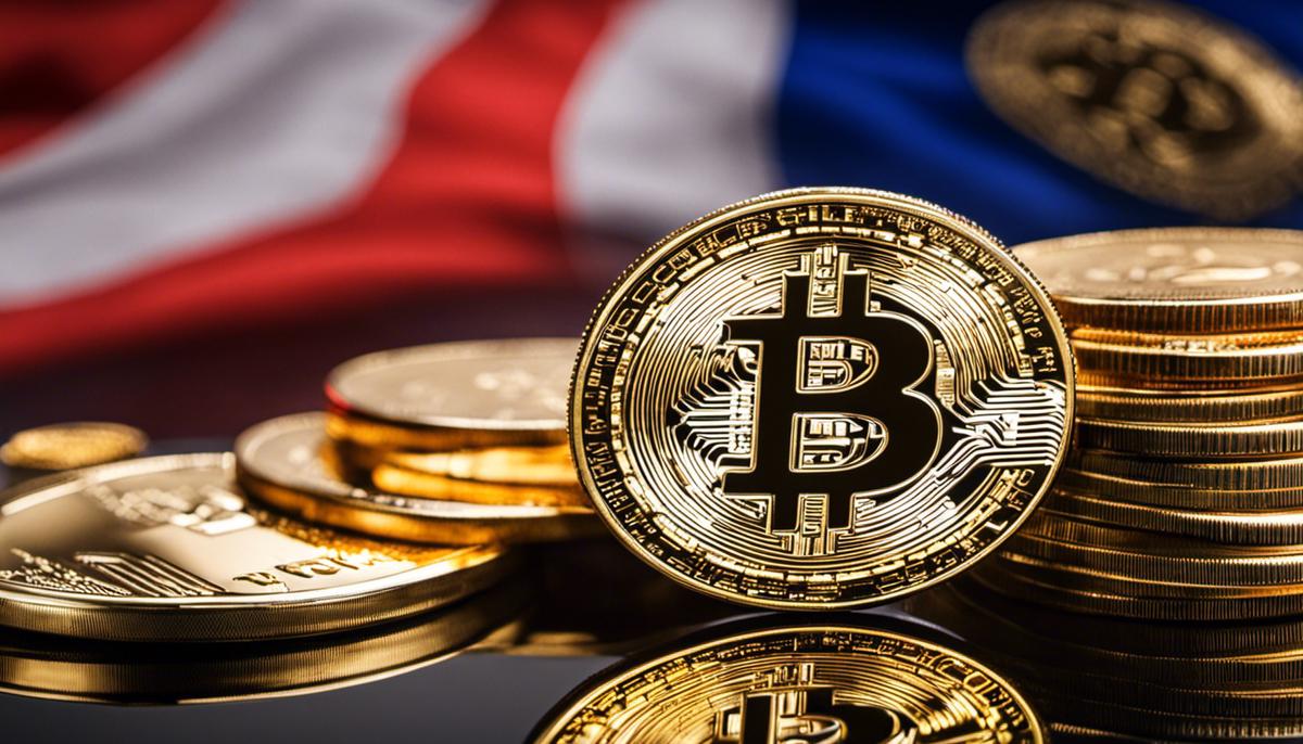 Legislación de Criptomonedas en Chile - imagen de la bandera de Chile junto a un Bitcoin de oro