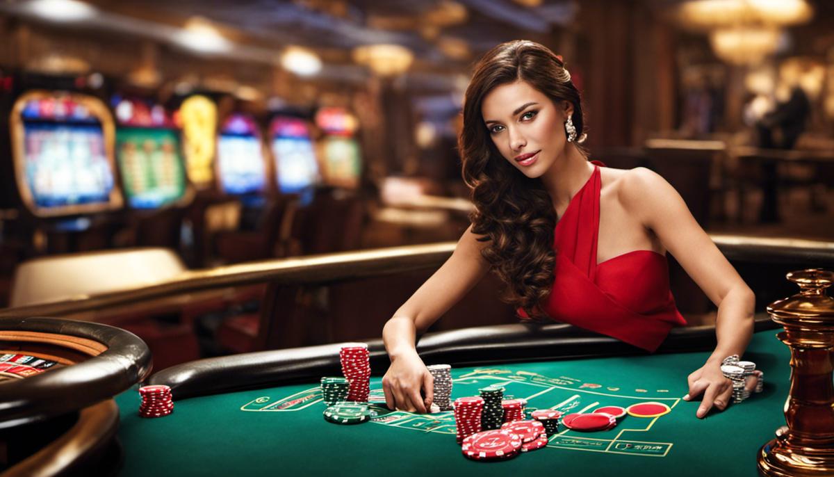 A person playing a casino game online