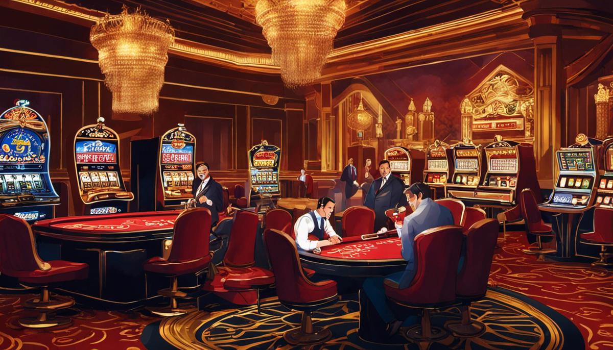 Ilustración de criptomonedas en los casinos, representando transacciones seguras y rápidas en línea.