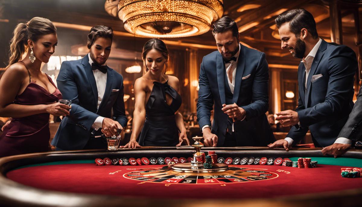 Imagen de un grupo de personas jugando a la ruleta en Betsson Chile