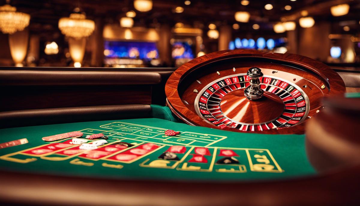 Imagen de una ruleta en vivo en un casino virtual