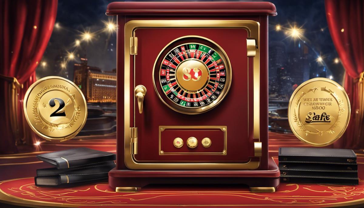 Image of a safe online casino with a secure lock and certification badges