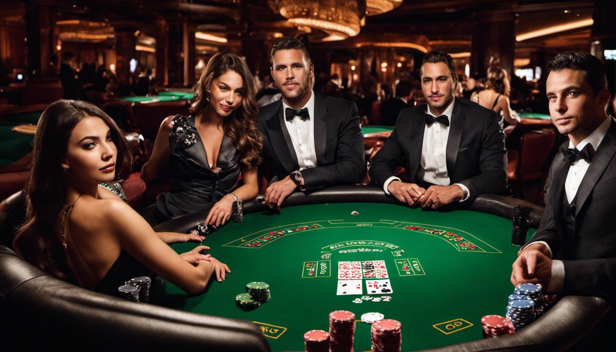Imagen de jugadores de poker en vivo en un casino online